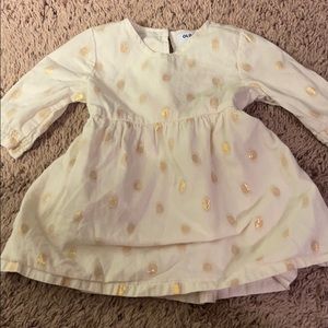 Old Navy Cream with gold dots 18-24m dress